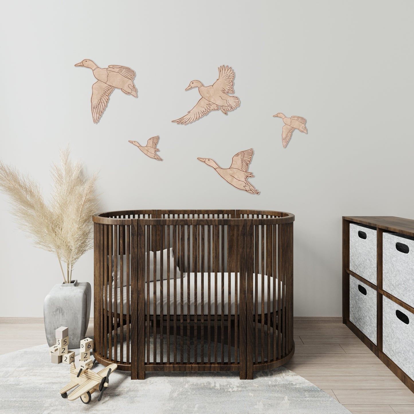Flying Goose Wall Décor | Handmade Birchwood Rustic Nursery Decoration