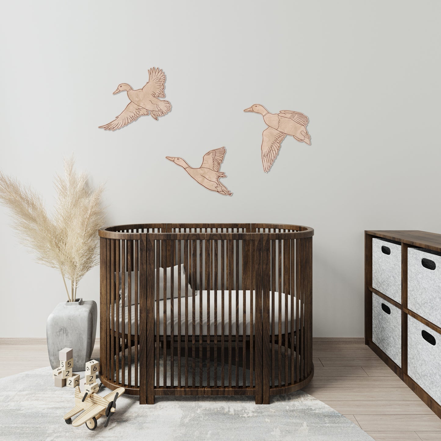 Flying Goose Wall Décor | Handmade Birchwood Rustic Nursery Decoration
