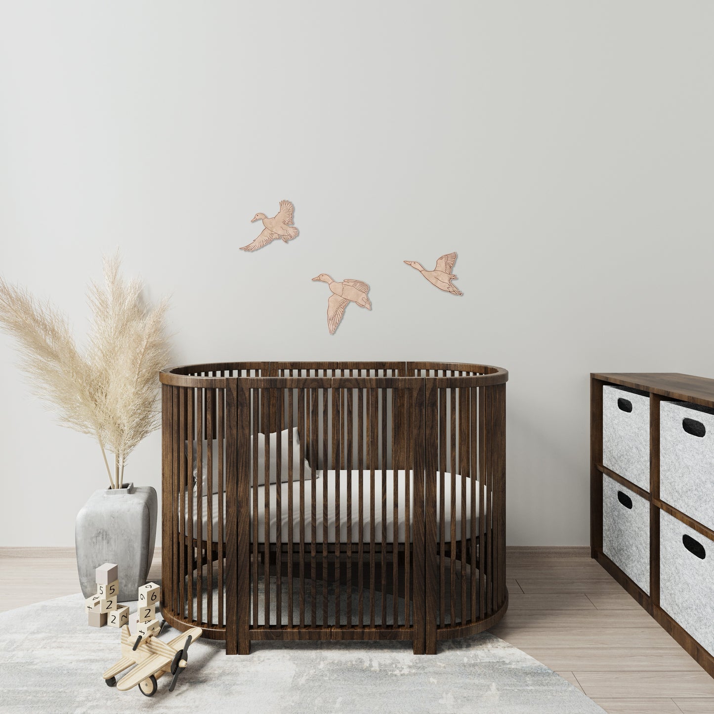 Flying Goose Wall Décor | Handmade Birchwood Rustic Nursery Decoration