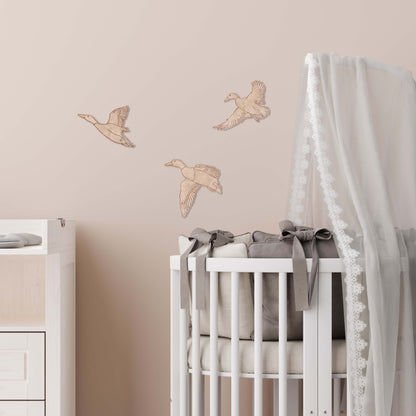 Flying Goose Wall Décor | Handmade Birchwood Rustic Nursery Decoration