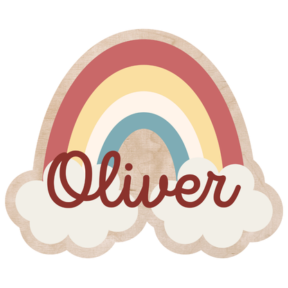 Art mural arc-en-ciel pour chambre d'enfant – Décor en bois personnalisé | Variations de couleurs et option de nom