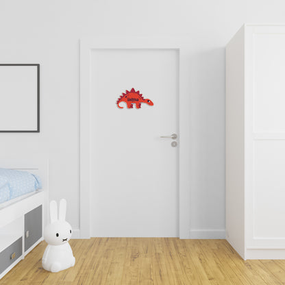 Art mural dinosaure personnalisé | Panneau de nom pour chambre d'enfants | Décor mural personnalisé