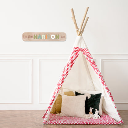 “Look What I Made” Kids Artwork Display Wooden Sign – Personalized Name & Color Options