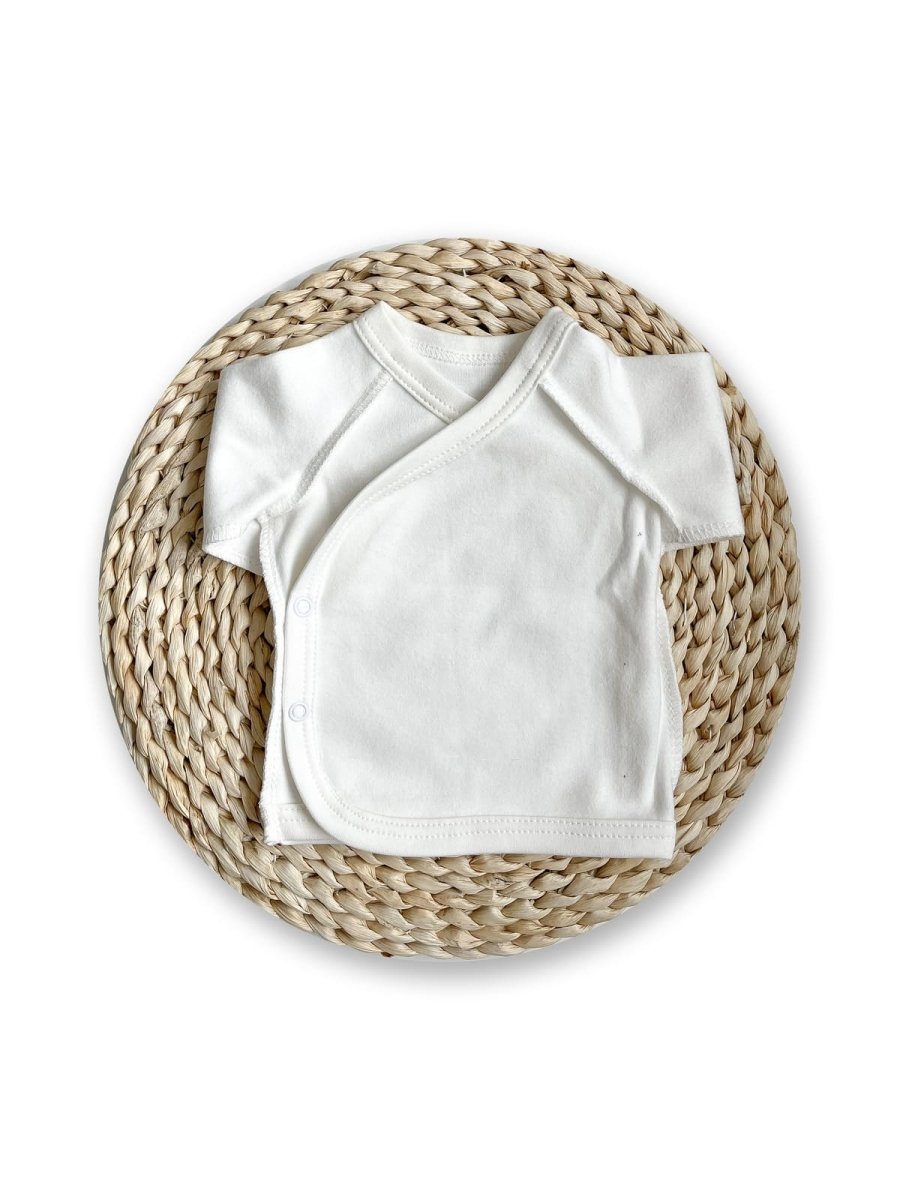 Сорочка для новонароджених (шви назовні та антицарапки) - Молочний - Agukids